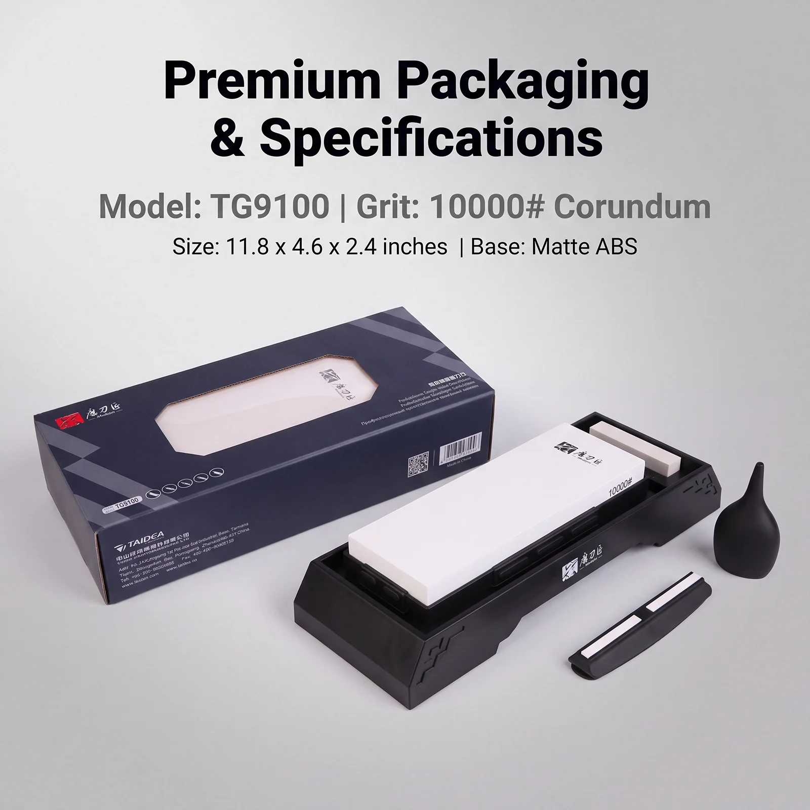 Taidea Single Side Whetstone 10000 Grit Corundum Sharpening Stone ABS Base Professional Kitchen Knife Tool Daily Maintenance