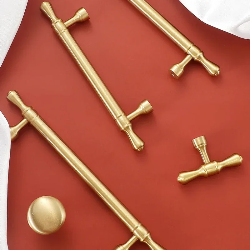 Französische Goldbeschläge für Möbel, Schrankgriffe, robuste Massivmessing-Schubladengriffe, Schlafzimmer-, Küchen-, Schrank- und Garderobentürknöpfe – Detail 5