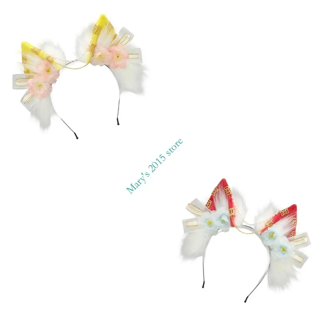 

E15F Furry Wolf Foxes ушной волосы для волос Комфортно носить тематические наряды, аксессуары, ловящие волосы, декоры для детей