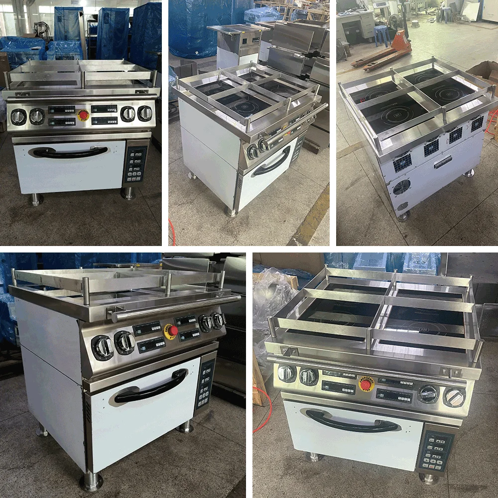 Marine Galley Electric Cooking Range 4 Burner With Oven Seaworthy Induction Cooker for Ship Yacht Galley Offshore Equipment