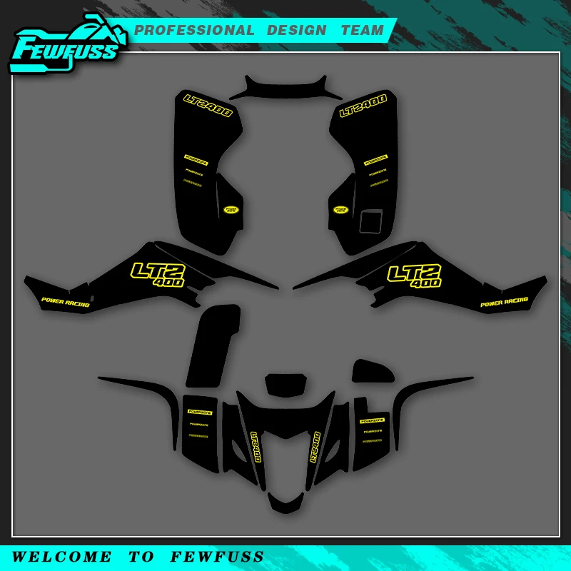 

Fewfuss для SUZUKI LTZ400 LTZ 400 2003 2004 2005 2006 2007 2008, графические наклейки, наклейка для мотоцикла, фон, индивидуальный номер