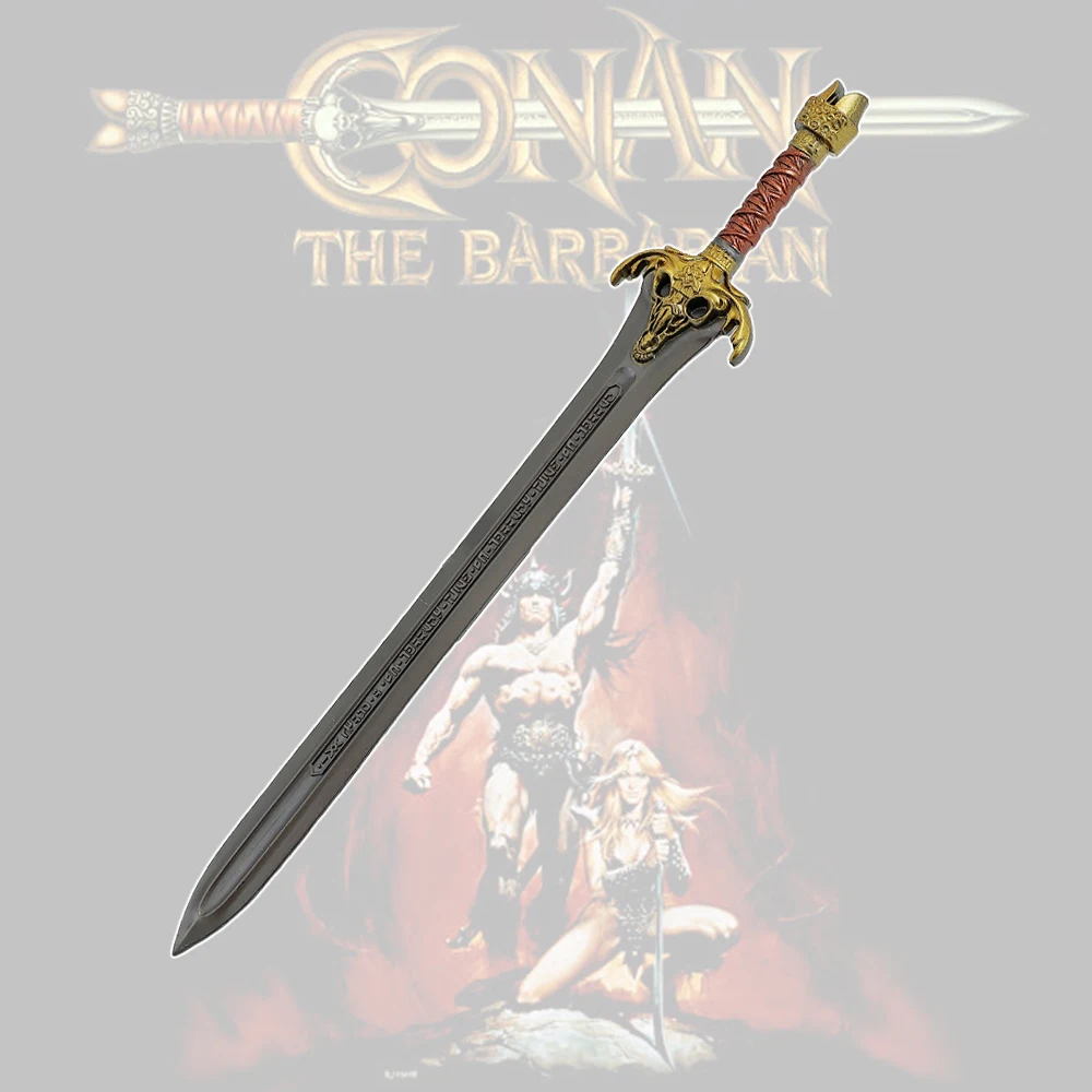 22 سنتيمتر/8.66in كونان البربرية أنيمي الطرفية سلاح نموذج الملك السيف جميع المعادن لعبة السيف سلاح المفاتيح قلادة هدية