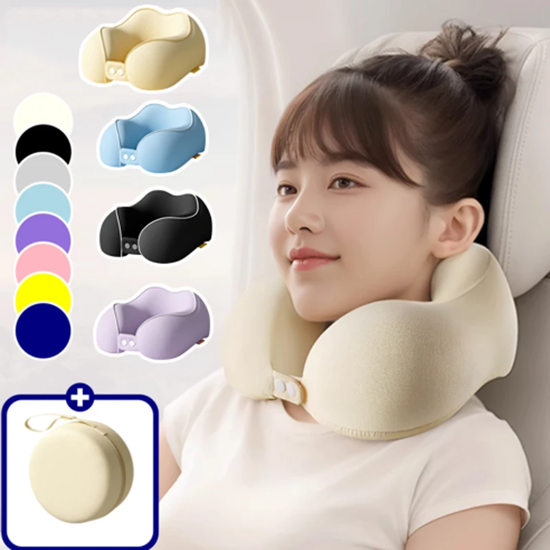 U Shaped Memory Foam Neck Pillows Soft Travel Pillow Massage Neck Pillow Sleeping Airplane Pillow Cervical Healthcare Bedding