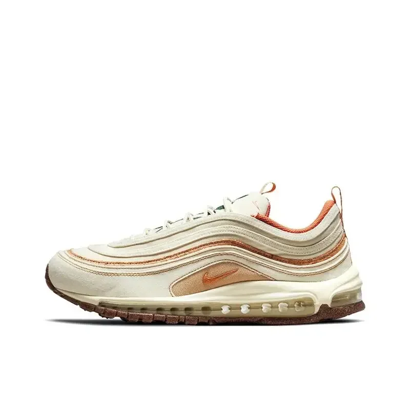 حذاء Nike Air Max 97 للرجال والنساء مبطن بالهواء مريح كاجوال قابل للتنفس، حذاء كلاسيكي مقاوم للانزلاق ومقاوم للاهتراء