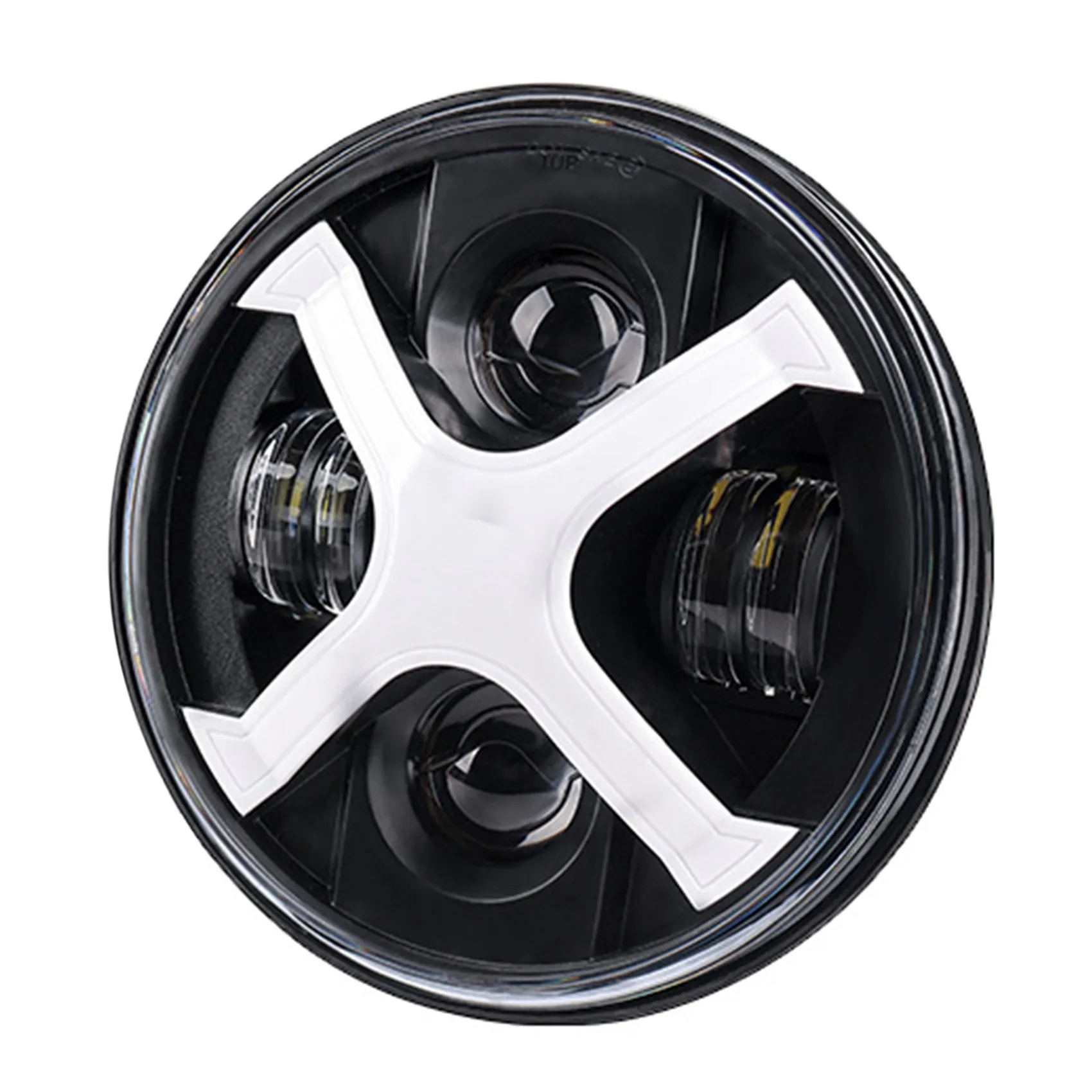 

A15Z-Motorcycle 7 Inch Round LED Headlights DRL Hi/Lo Beam 50W 30W Ring Amber Angel Eye for Any with 7 Inch LED Motocs