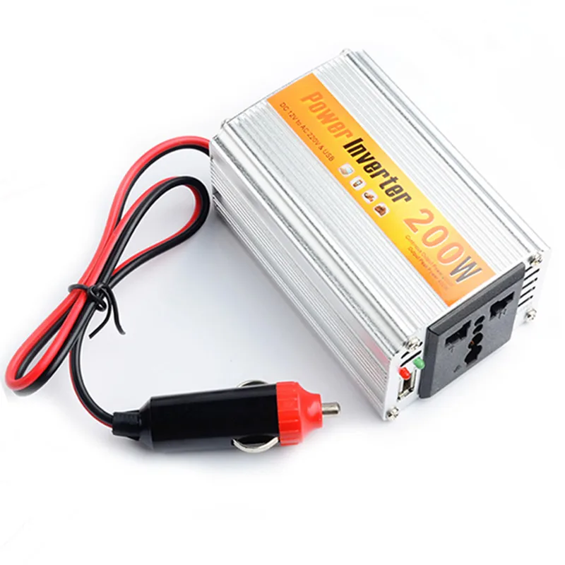 1PCS Power Inverter 200W DC 12 V to AC 220 V & USB Car Converter Supply Switch