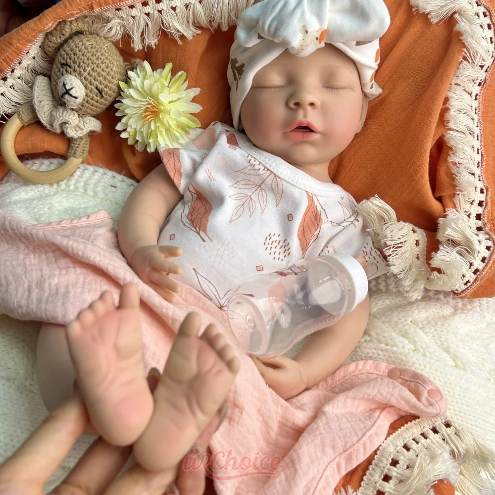 50cm Full Soft Silicone Reborn Doll Lifelike Detail Features Comfortable to Hold Soothing Doll for Dementia Patients