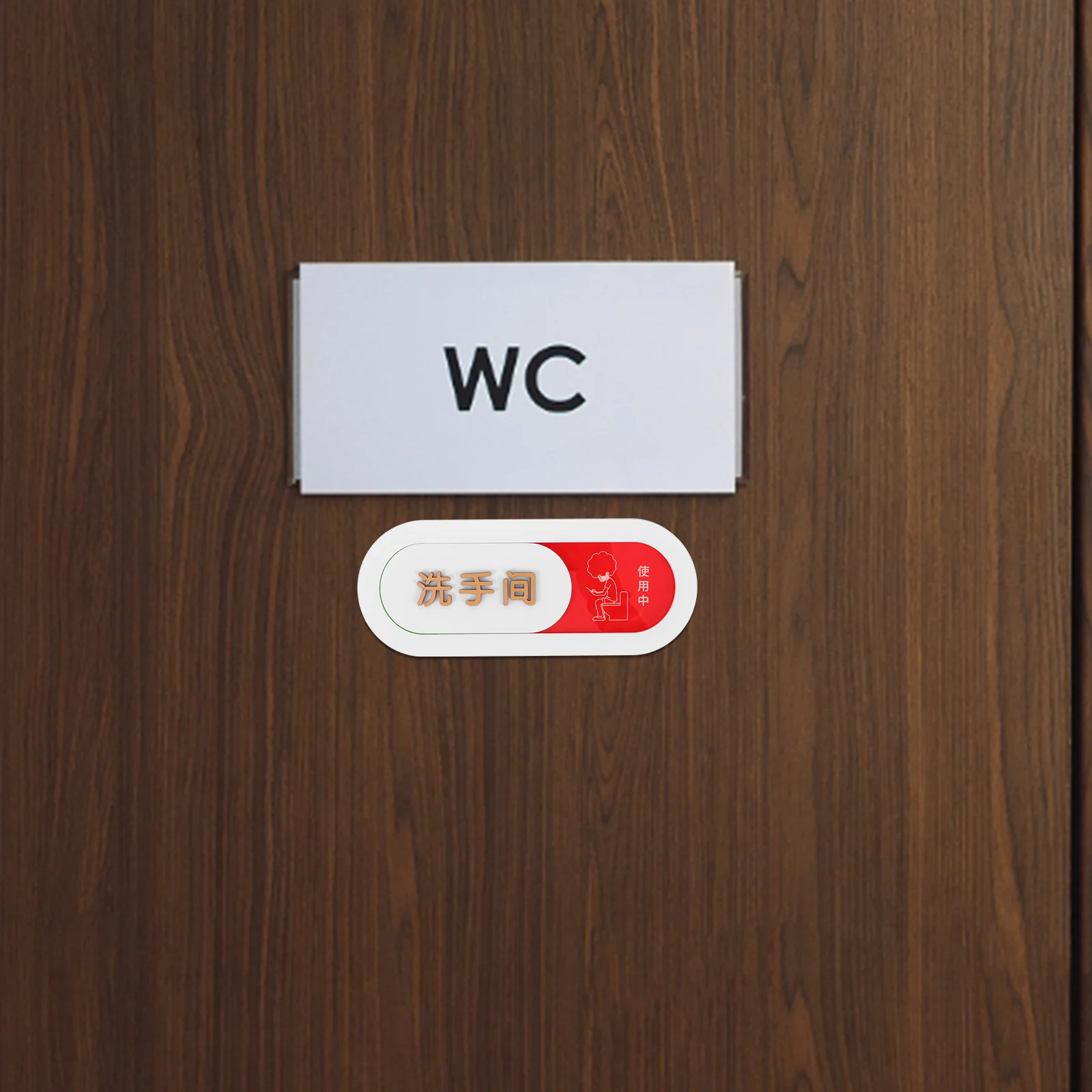 

Vacant Occupied Sign Acrylic Durable Cartoon Style Restroom Bathroom Door Indicator for Office Hotel Public Places