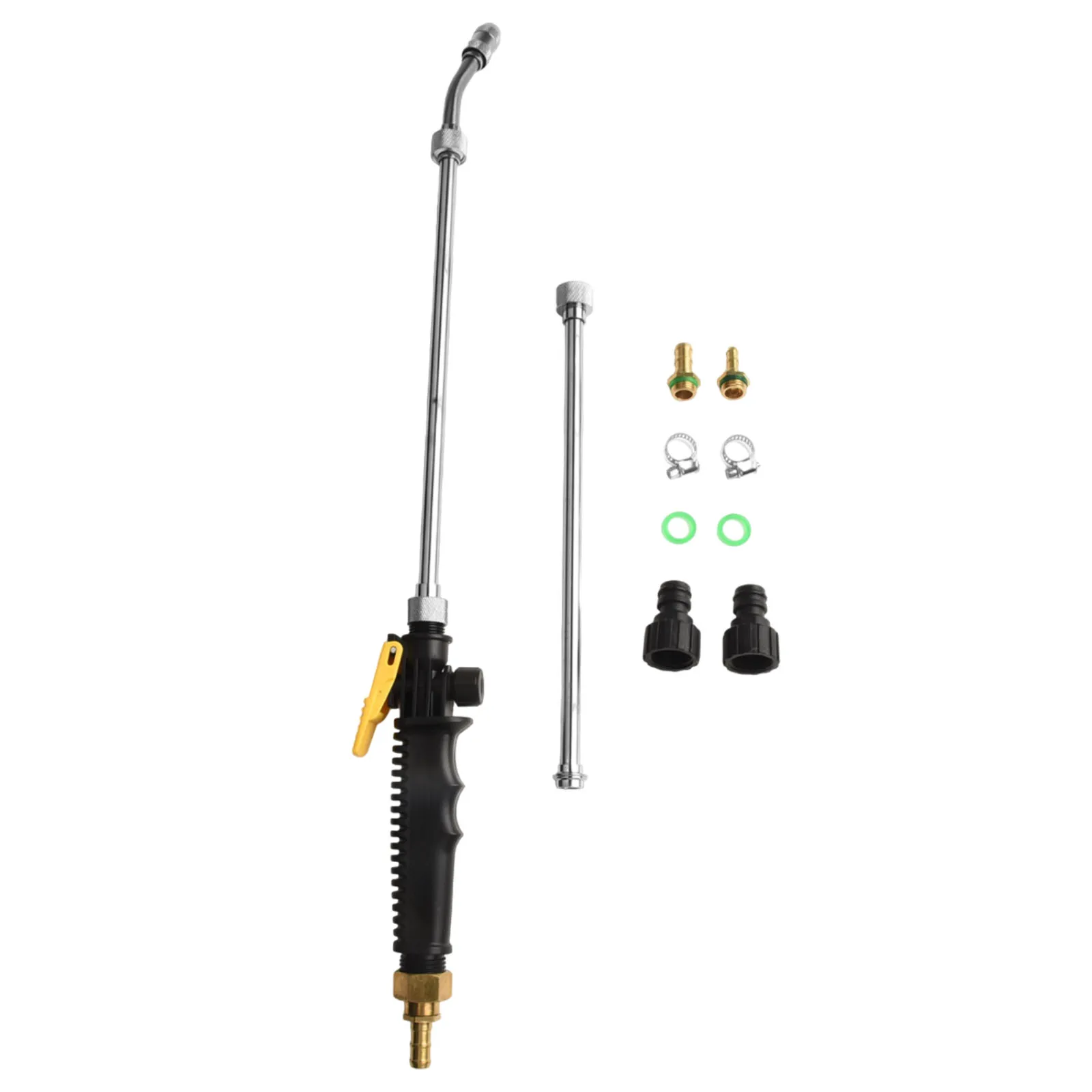 Adjustable Retractable Spray Wand with Stainless Steel Body Dual Brass Barbs and Rotating Nozzle for 3/8 inch and 1/4 inch Hoses