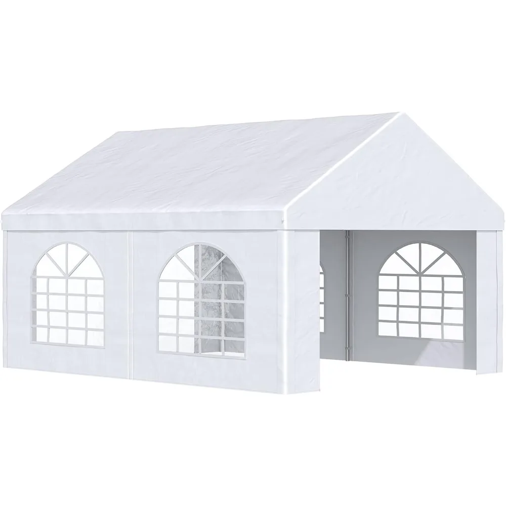 

13 x 16.5 ft Heavy Duty Party Tent Outdoor Gazebo Wedding Tent Event Shelter Carport BBQ with Removable Sidewalls & Windows, Ou
