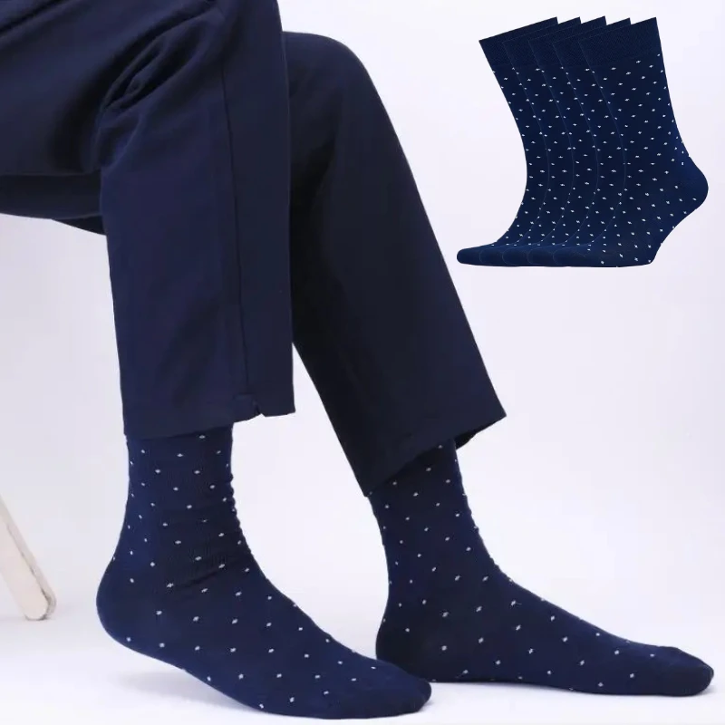 1/5/10 Pairs Man diamond Pattern Business Mid Tube Socks Anti Odor Sweat Absorbing Comfortable Breathable Casual Socks Plus Size
