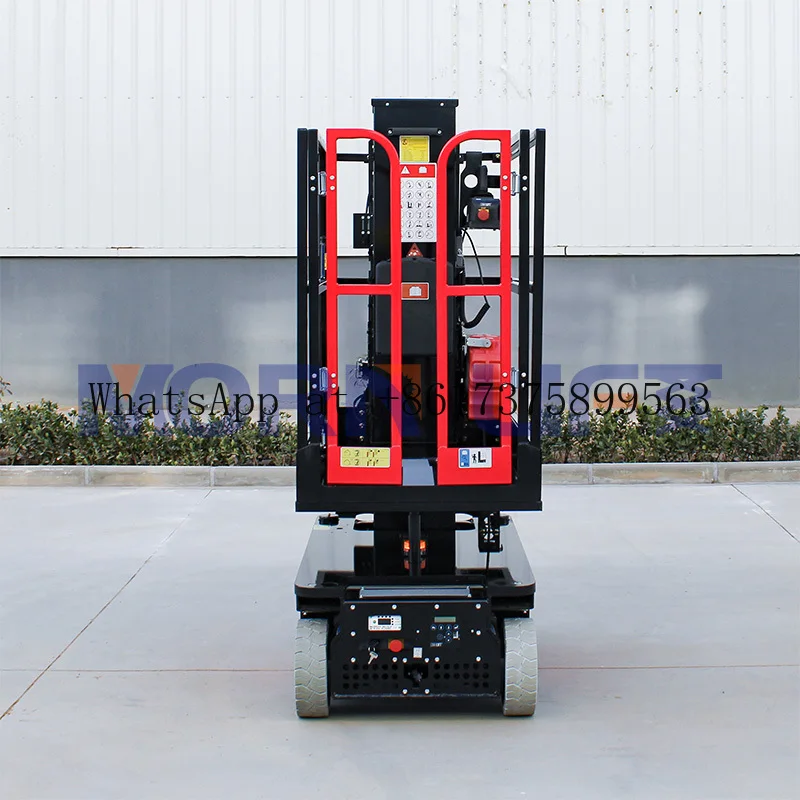 MORN 3.6m 4.8m 6m 8m Aluminum Alloy Single Mast  Telescopic Lift Vertical Platform