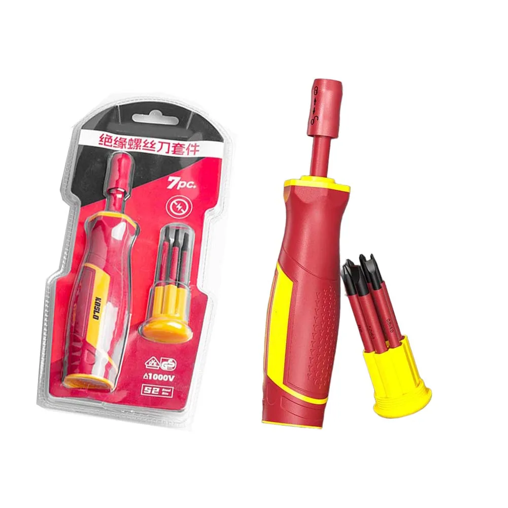 1000V Insulated Screwdriver Set with Magnetic Tips for Slotted and Screws Electrical Safety Tool for Professional Use