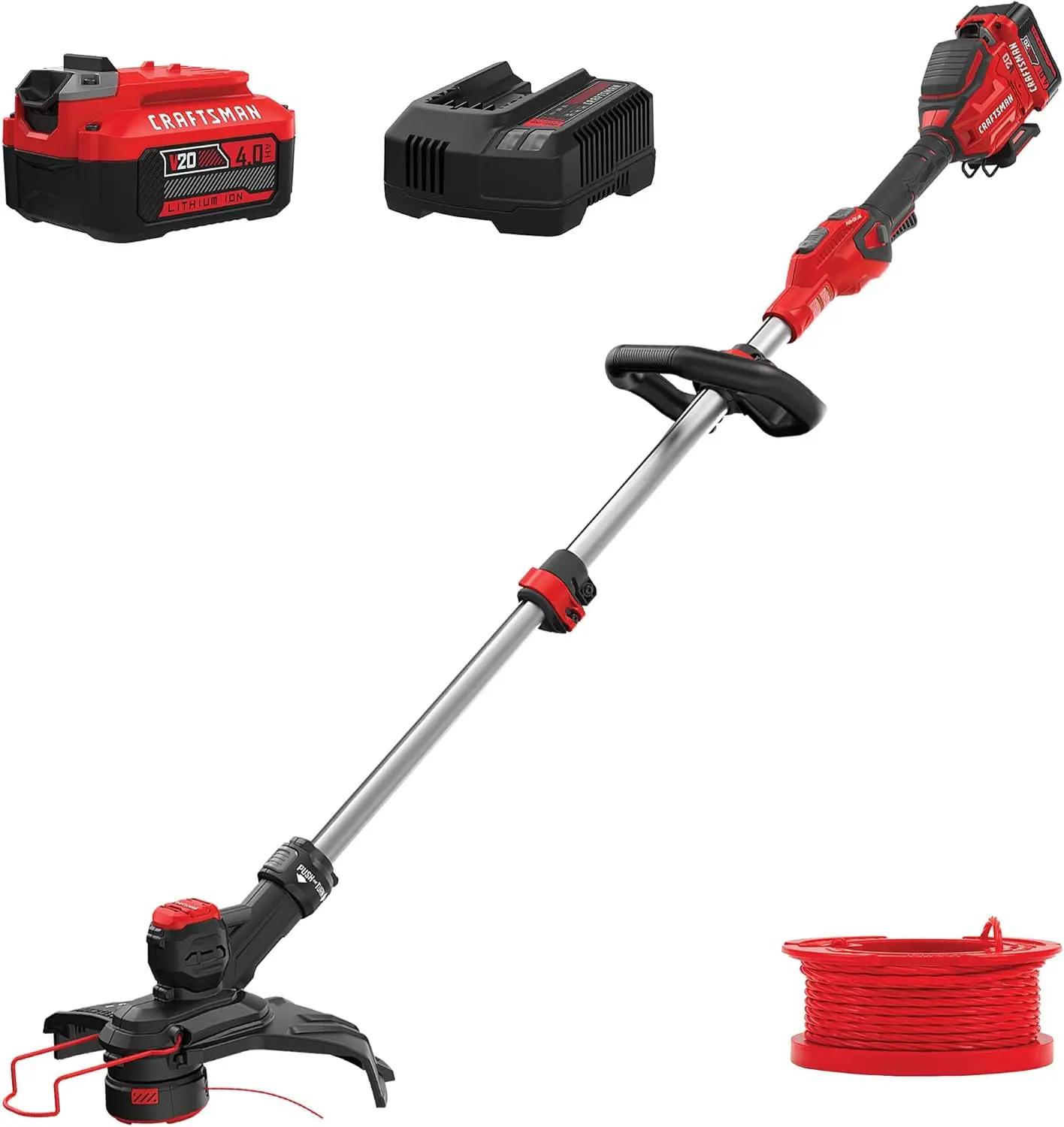 String Trimmer and Edger with Spool, Battery and Charger Included