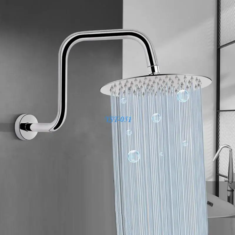 E15A Modern Gooseneck Showerhead Extension Arm Bathroom Shower Head Risers 13inch