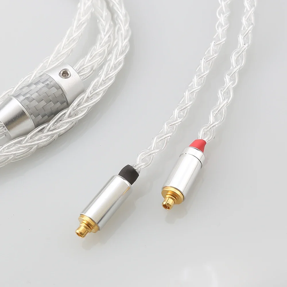HIFI 2.5/3.5mm 4.4mm XLR Balanced 8 cores 99.99% Pure Silver Earphone Headphone upgraded Cable For MMCX AKG N5005 N40 N30