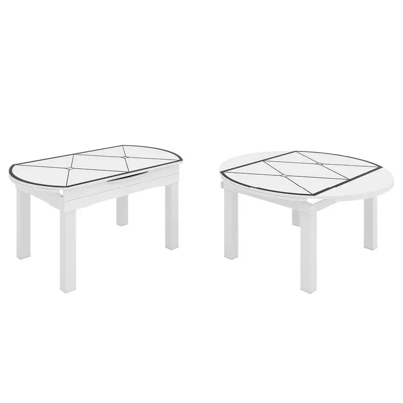 

Dining table combination, tempered glass, modern simplicity, retractable household dining table