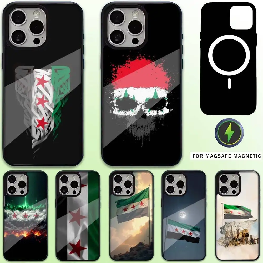 

Syrian Flag Phone Case For iPhone17,16,15,14,13,12,11 Plus,Pro Max Magnetic For Magsafe Wireless Charging