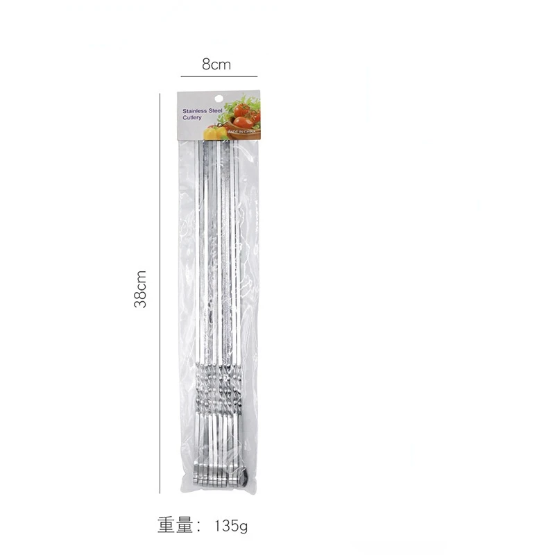 Skewers for Barbecue Reusable Grill Stainless Steel Shish Kebab BBQ Camping Flat Forks Gadgets Kitchen Accessories Tools