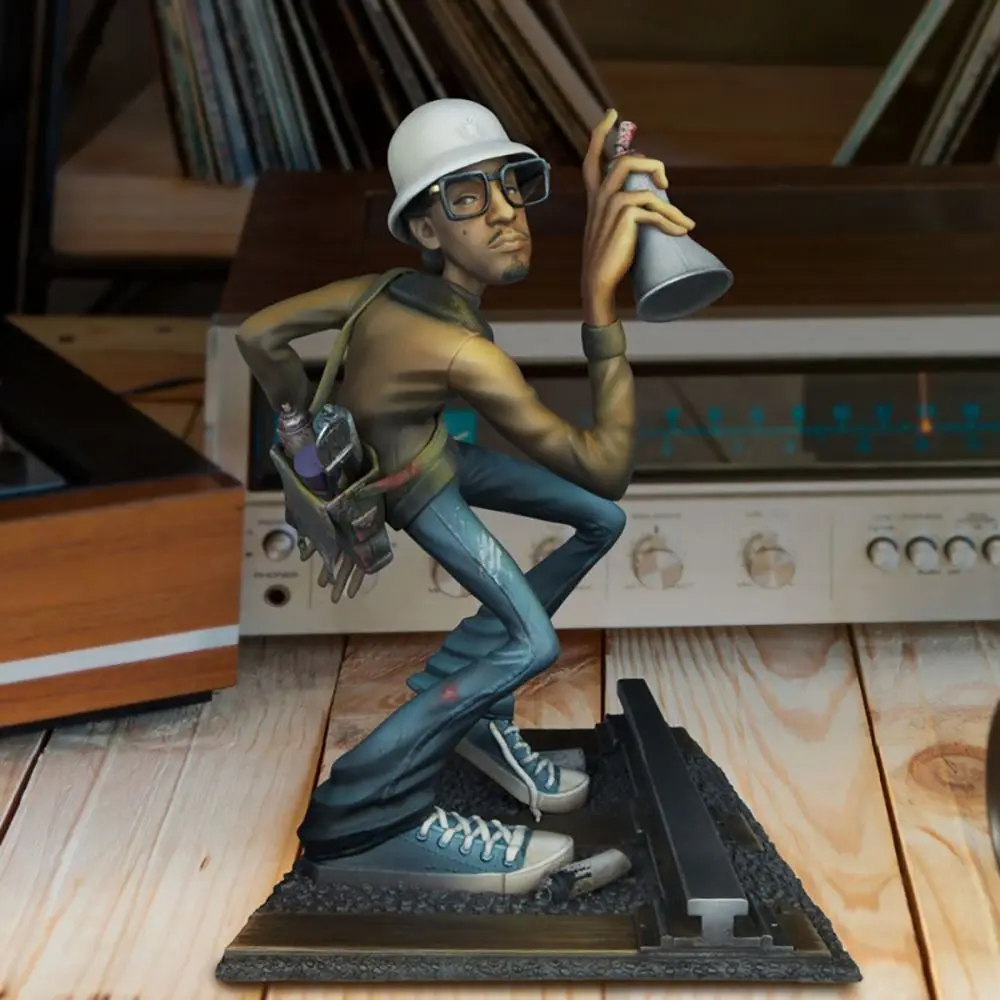 The Elements of HipHop Artist Statue DJ Break Dance Modeling Resin Desktop Statue Home Decoration Classic Rapper Sculpture