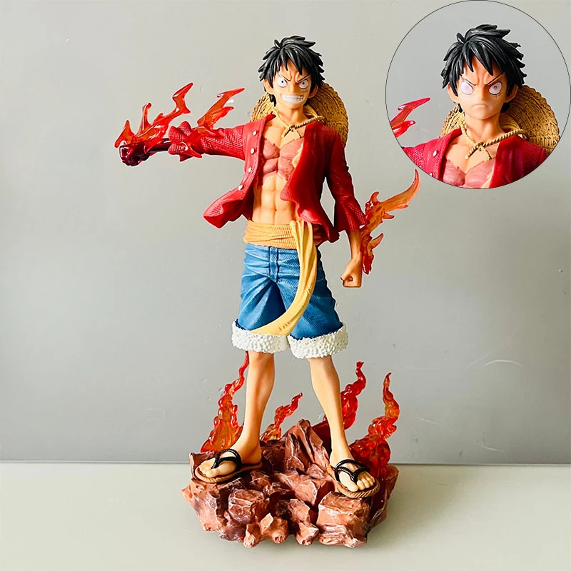 New 27cm ONE PIECE Anime Figure Meteor Monkey D Luffy Double Face Action Figure Peripheral Collection Ornaments Gifts Toys Kids