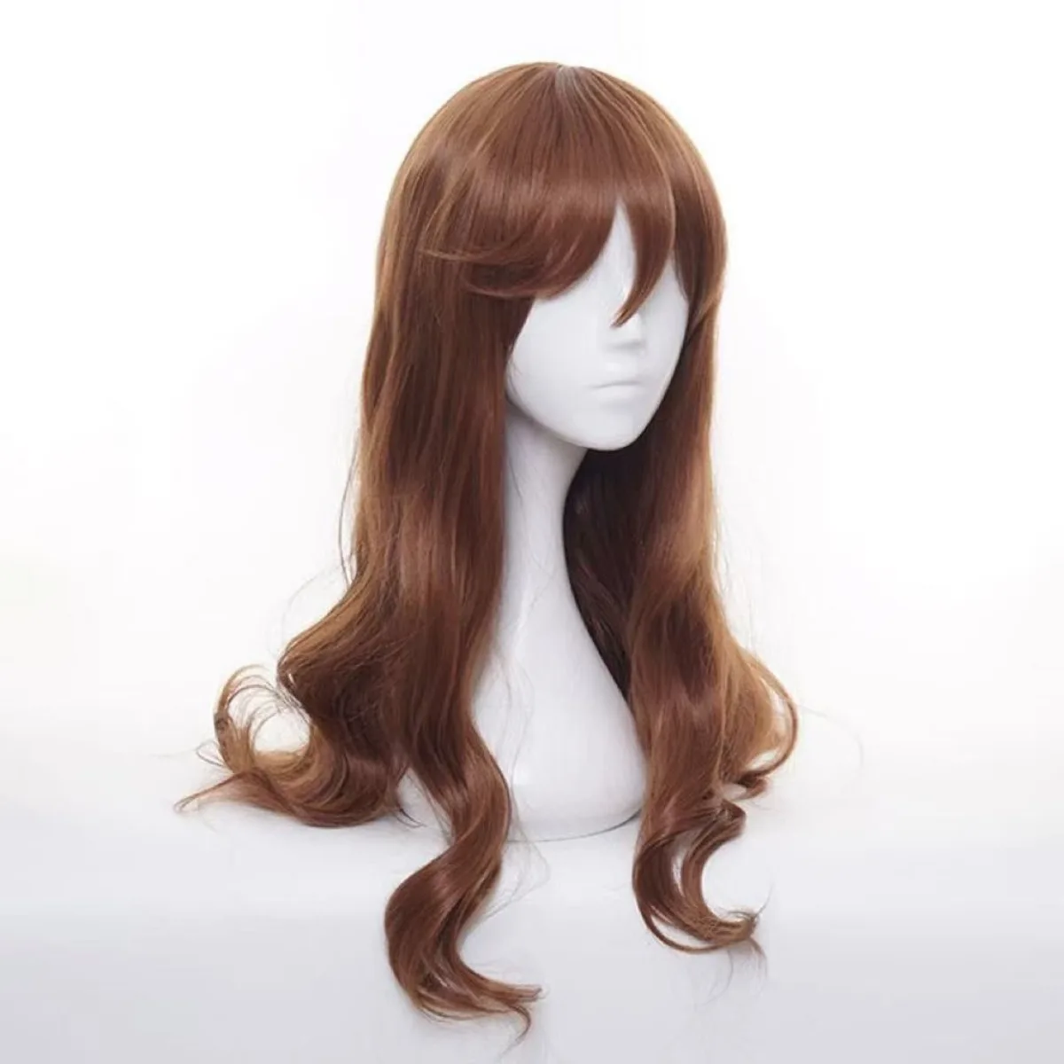 Große gewellte lange Perücke für den täglichen Gebrauch für Hori Kyouko, Horimiya Cosplay, spezieller brauner Seitenteil, realistische Kopfhaut