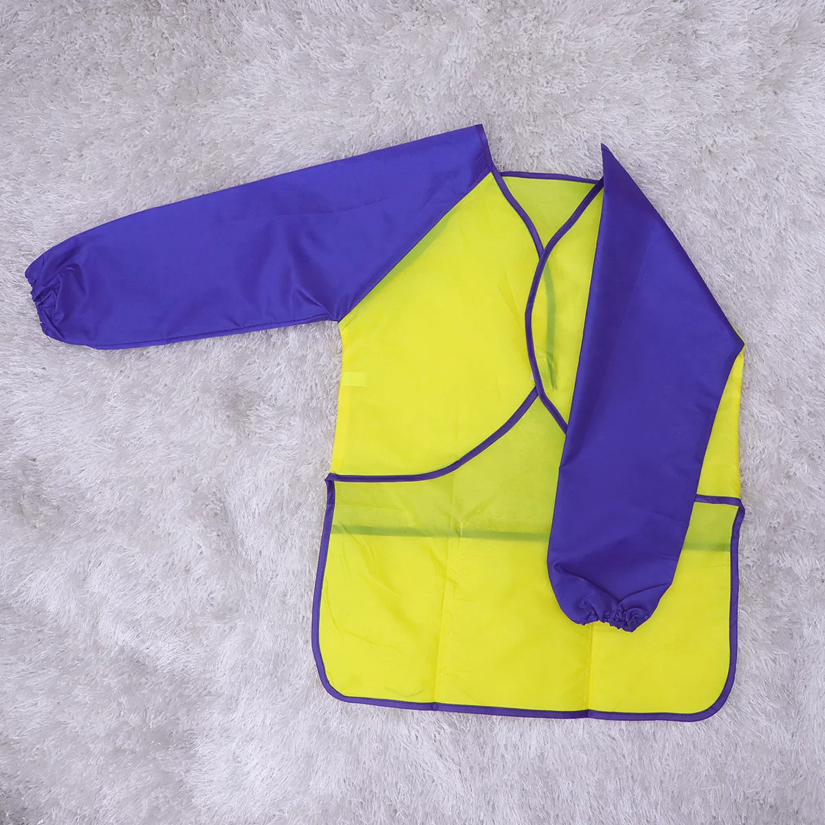 

2Pcs Toddler Waterproof Art Aprons Comfortable Polyester for Cooking Grilling Bbq Blue and Yellow Kids Apron for Painting