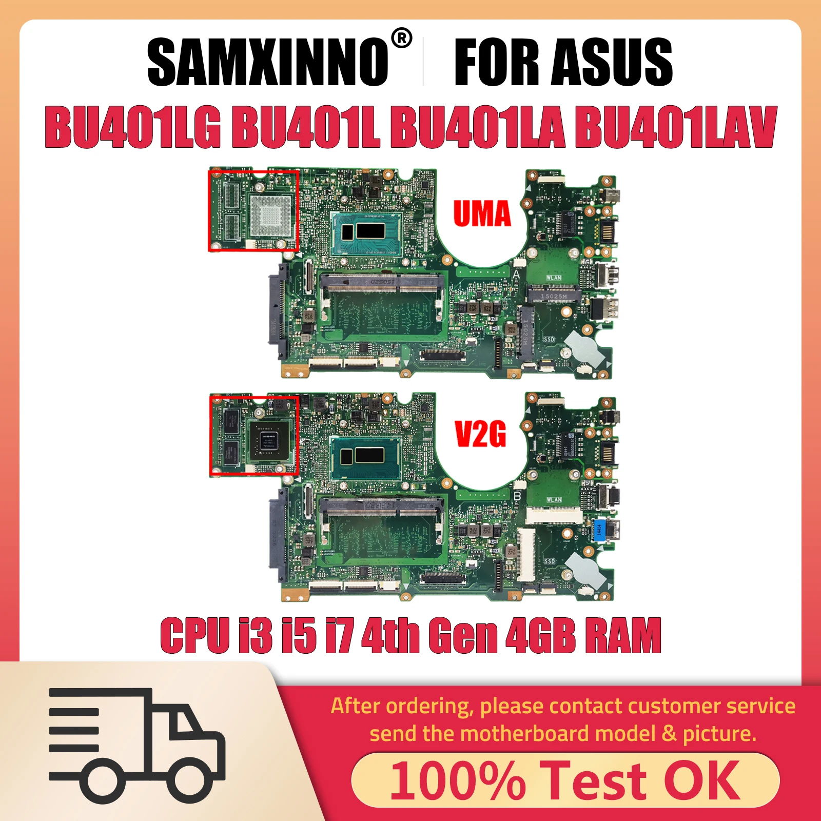 BU401LG Notebook Mainboard For Asus BU401L BU401LA BU401LAV Laptop Motherboard With CPU i3 i5 i7 4th Gen 4GB RAM GT730M