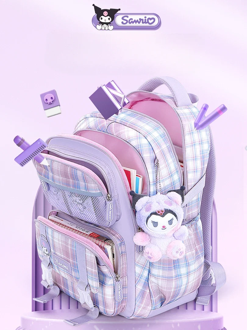 Sanrio Schoolbag Female Cute Hello Kitty Primary Kuromi Girl Cinnamoroll Children Spine-Protective Backpack School Backpack