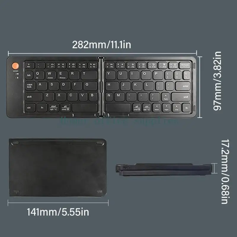 Teclado inalámbrico plegable K43B con batería recargable 210mAh, teclado pequeño para teléfonos, tabletas y portátiles,