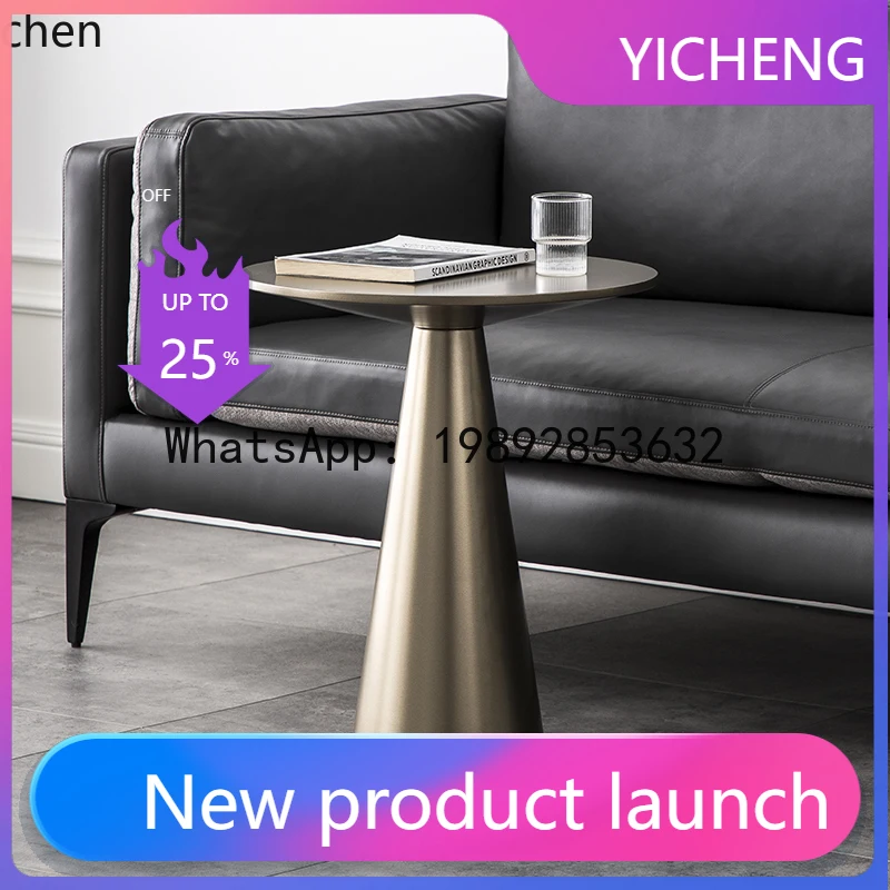 side table modern minimalist metal round small coffee table sofa corner table style