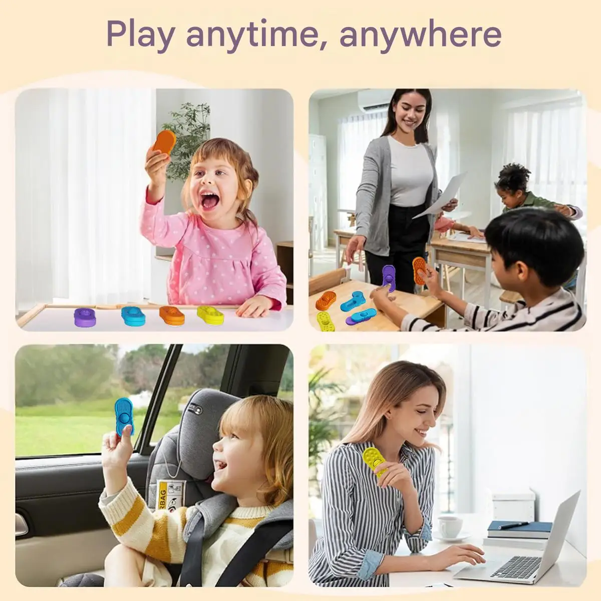 Fidget Toys Rolling Ball Sensory Stone Textured Worry Stones for Autism Calming Silicone Sensory Autism Toys for Anxiety Relief