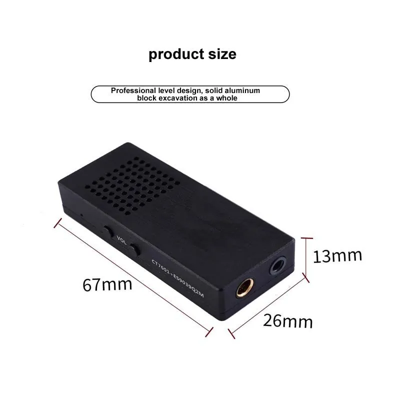 LUSYA S8 المحمولة ES9039Q2M التوازن فك المزدوج OPA1622 مضخم ضوت سماعات الأذن الهاتف الذيل الصغير كارت الصوت دعم DSD