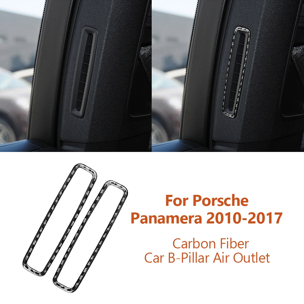 

For Porsche Panamera 2010-2017 Carbon Fiber Car A-Pillar Air Outlet Frame Decorative Sticker Car-Styling Auto Interior Parts