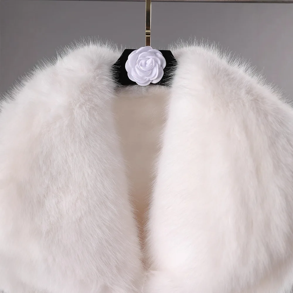 미국 패션 레트로 인조 모피 코트 긴 소매 싱글 브레스티드 캐주얼 루즈 화이트 플러피 코트 여성용 겨울 숏 재킷