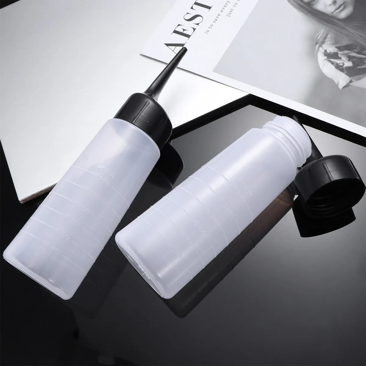 3Pcs Hair Dye Bottles Thick Environment Friendly Plastic Refillable Containers for Coloring Treatment