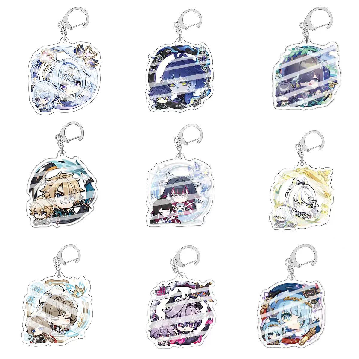 Genshin Key Chain Sandrone Nicole Lohen Varka Columbia Durin Nefer Flins Skirk Varesa Accessories Cute Bag Pendant Fans Gift