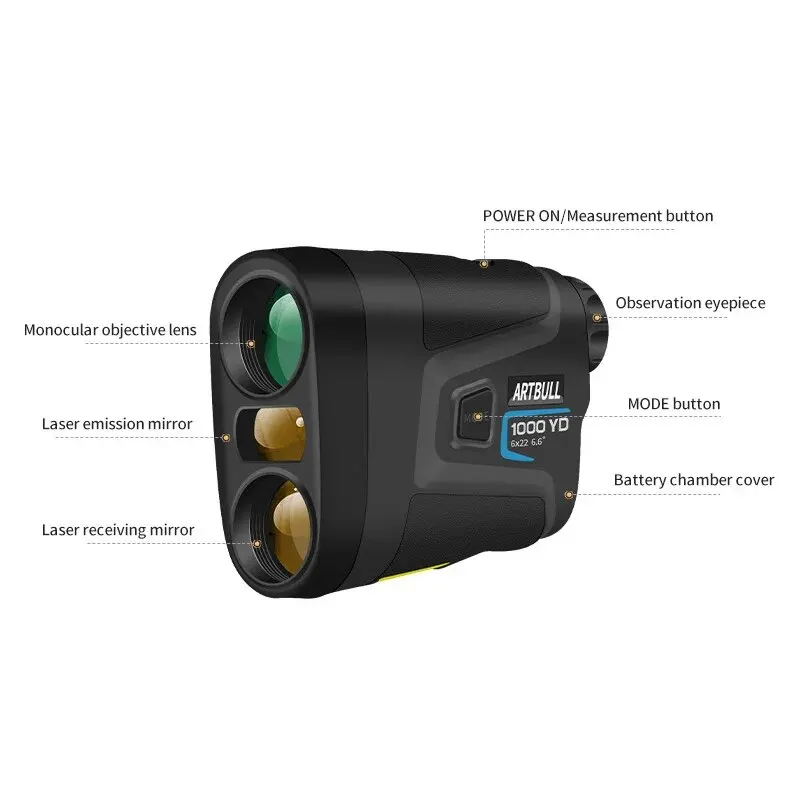 ARTBULL LX-1000 Golf Distance Measuring Equipment Telescope 1000m Measure Height Distance Speed Hunting Laser Rangefinder 1Set