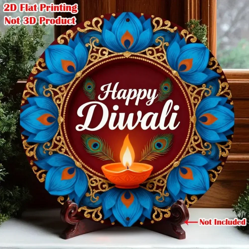 CIFBUY Retro Diwali Aluminum Wall Art Waterproof Wearproof Metal Sign Home Office Porch Restaurant Yard Decor Gift
