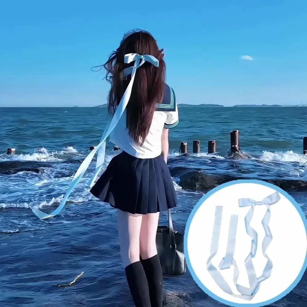 

Sweet Long Ribbon Bow Hair Clip JK Style Big Bowknot Barrette Hair Accessories Hair Decor