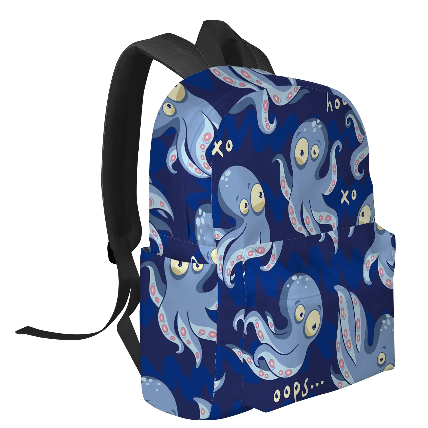 Mochila de grande capacidade masculina, sacos portáteis, monstro polvo, desenho animado, tentáculo, colegial, adolescente, faculdade, menina, estudante