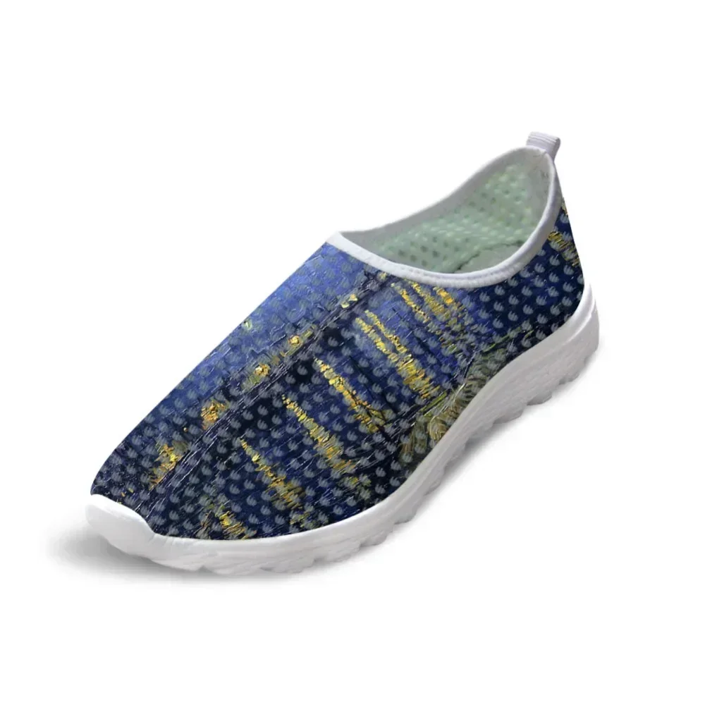 Male Causal Flats ShoesVincent van Gogh Master piece Painting Art Print Light Weight Men Summer Sneakers Breathable Mesh Shoes