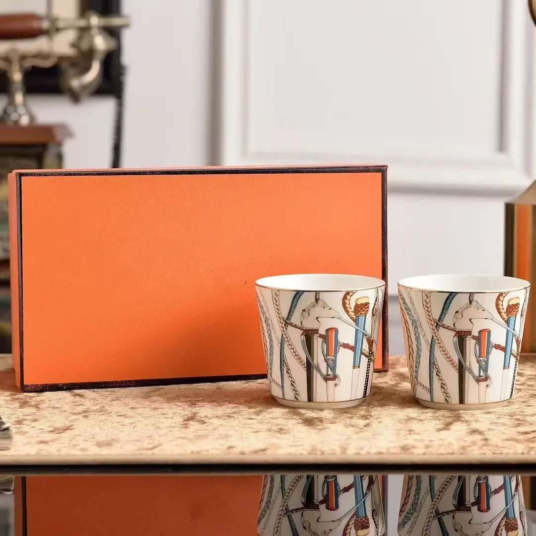 

New fashionable couple pairing ceramic coffee cup Christmas themed gift box with fun, trendy and creative patterns