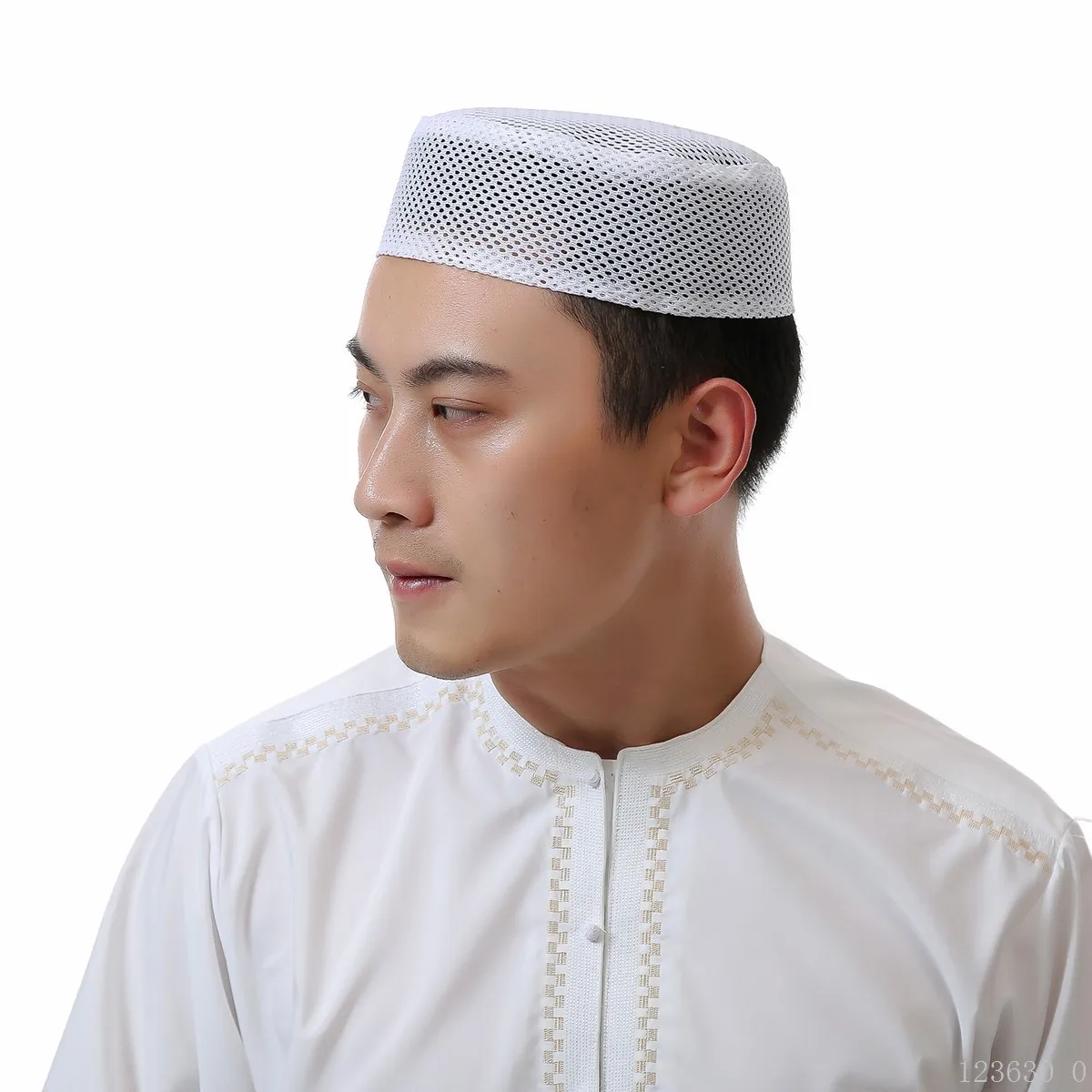 Ramadan Caps Summer Dubai Muslim Man Boubou Kippah Saudi Kufi Worship Hat Mesh Islamic for Men Prayer Dropshipping