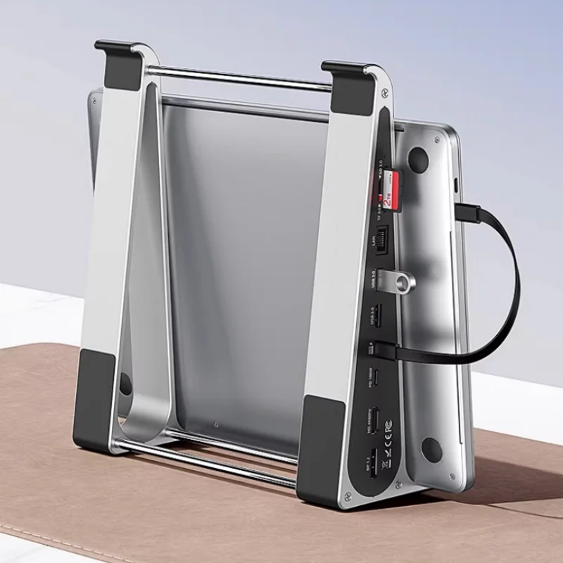 Laptop Stand with 4K 60Hz HD SD/TF Card Reader USB 3.0 5Gbps 100W PD Charger Type-C Hub Docking Station