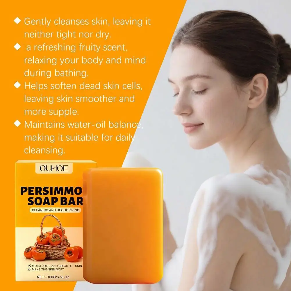 Persimmon Cleansing Soap Aromatherapy Deep Cleansing Handmade Soap Luxurious Natural Exfoliating Soap