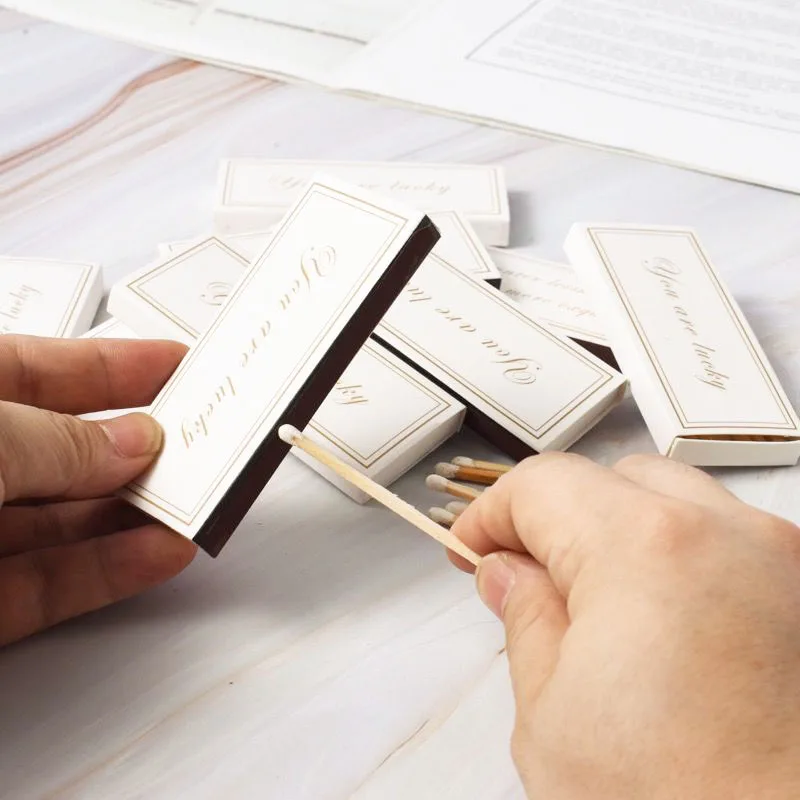 50 صندوقًا معبأة من مبخرة عصا الثقاب البيضاء ولاعة شمعة صندوق عتيق رائع يتطابق مع مجموعة الهدايا الإبداعية #6