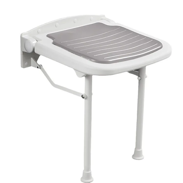 Customizable Wall Folding Stool Anti-Slip Shower Bench  for Elderly Space-Saving Toilet Sitting Bench Alloy Bathroom