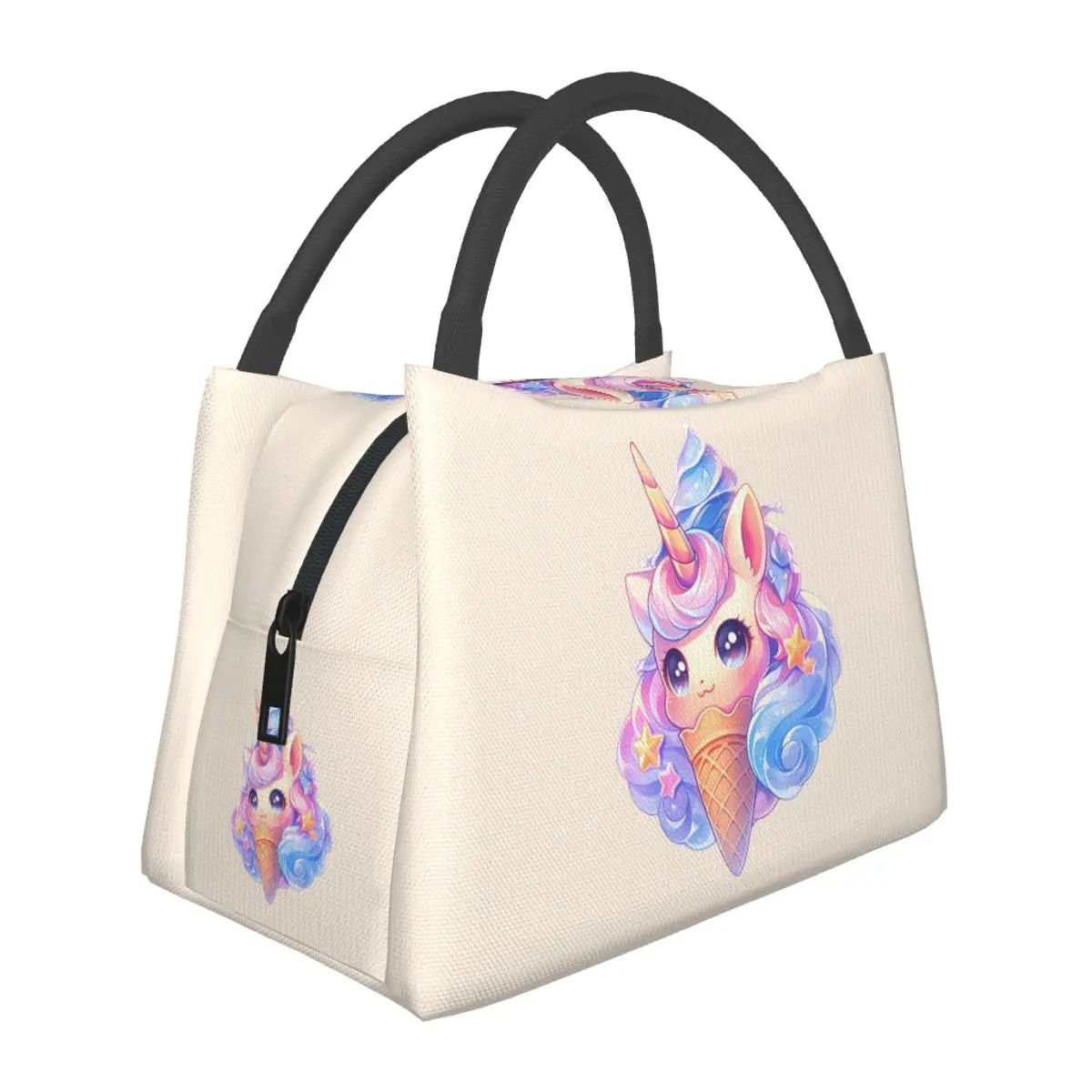 Ice Cream Unicorn Lunch Bags Insulated Bento Box Leakproof Lunch Tote Picnic Bags Cooler Thermal Bag for Woman Children Office