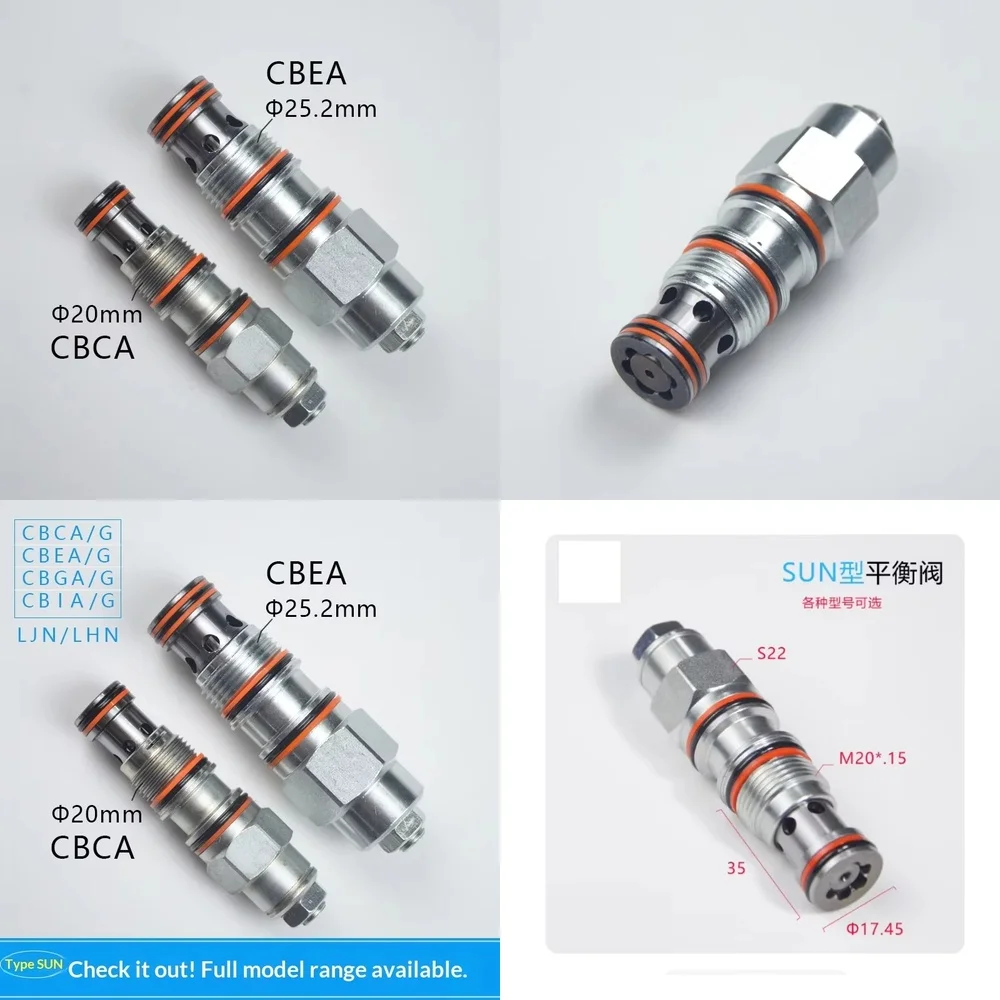 

TengFeiHydraulic Pressure Control Valve Cartridge for SUN Hydraulics XTCG Balancing Valve Replacement Counterbalance Valve 20mm